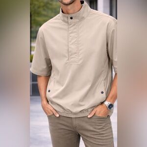 FootJoy Beige Short-Sleeve Pullover Jacket